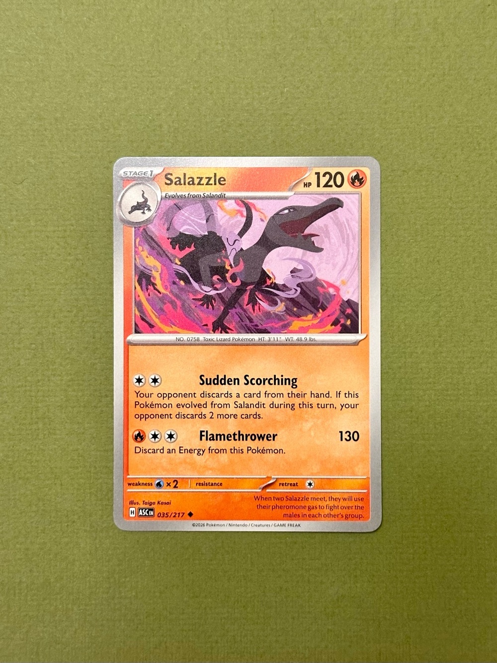 Salazzle Pokémon Card - 035/217 Ascended Heroes